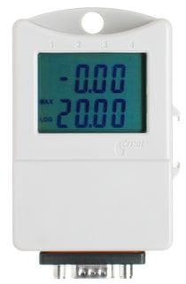 Datalogger med display, 2 x analog in 0-20 mA och 1 x Din