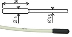 TR160 Temperaturgivare Pt1000 med 15 m kabel