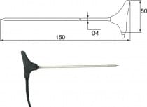 2091-200 Insticksgivare med spets Pt1000, 1 m kabel