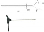 2091-200 Insticksgivare med spets Pt1000, 2 m kabel