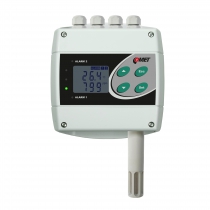 Temperatur, fukt och CO2-transmitter med två reläutg och RS232