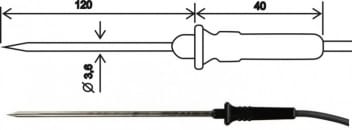 2301-220 Insticksgivare med spets Pt1000, 1 m kabel med Cinch-kontakt
