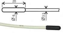 TR160 Temperaturgivare Pt1000 med 1 m kabel och Cinch-kontakt