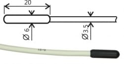 TR160 Temperaturgivare Pt1000 med 15 m kabel och Cinch-kontakt