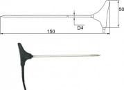 2091-200 Insticksgivare med spets Pt1000, 1 m kabel och Cinch-kontakt
