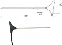2091-200 Insticksgivare med spets Pt1000, 2 m kabel och MiniDIN-kontakt