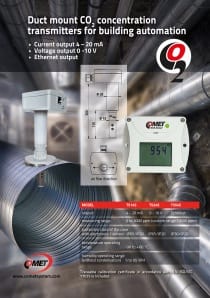 Web Sensor CO2 mätare för ventilationskanal med Ethernet
